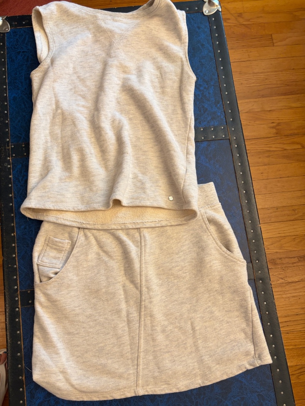 Fabletics Cream Knit Skirt Set